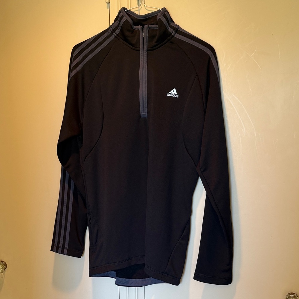 Adidas Black Quarter-Zip with Gray Accents